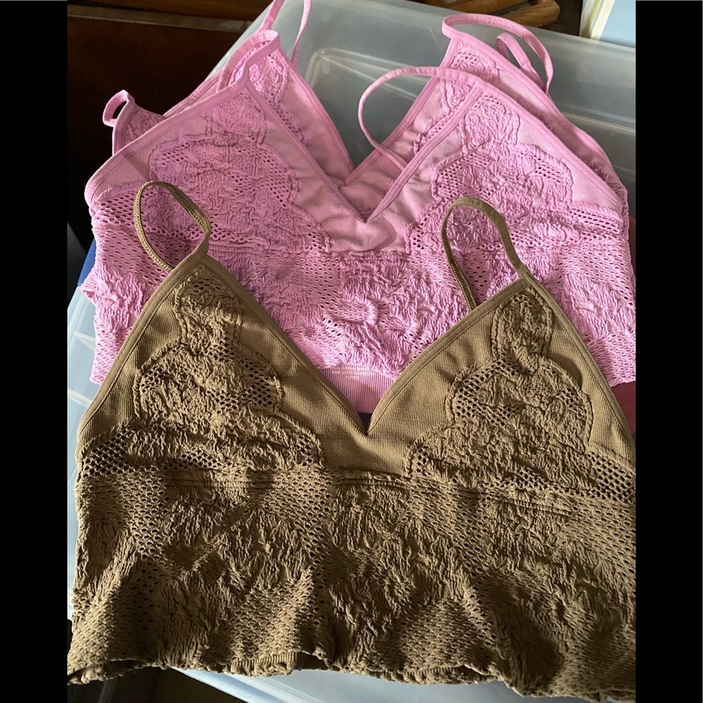NEW🌺Free intimately people candy/mosaic lace steam seamless Bralette - Picture 6 of 17